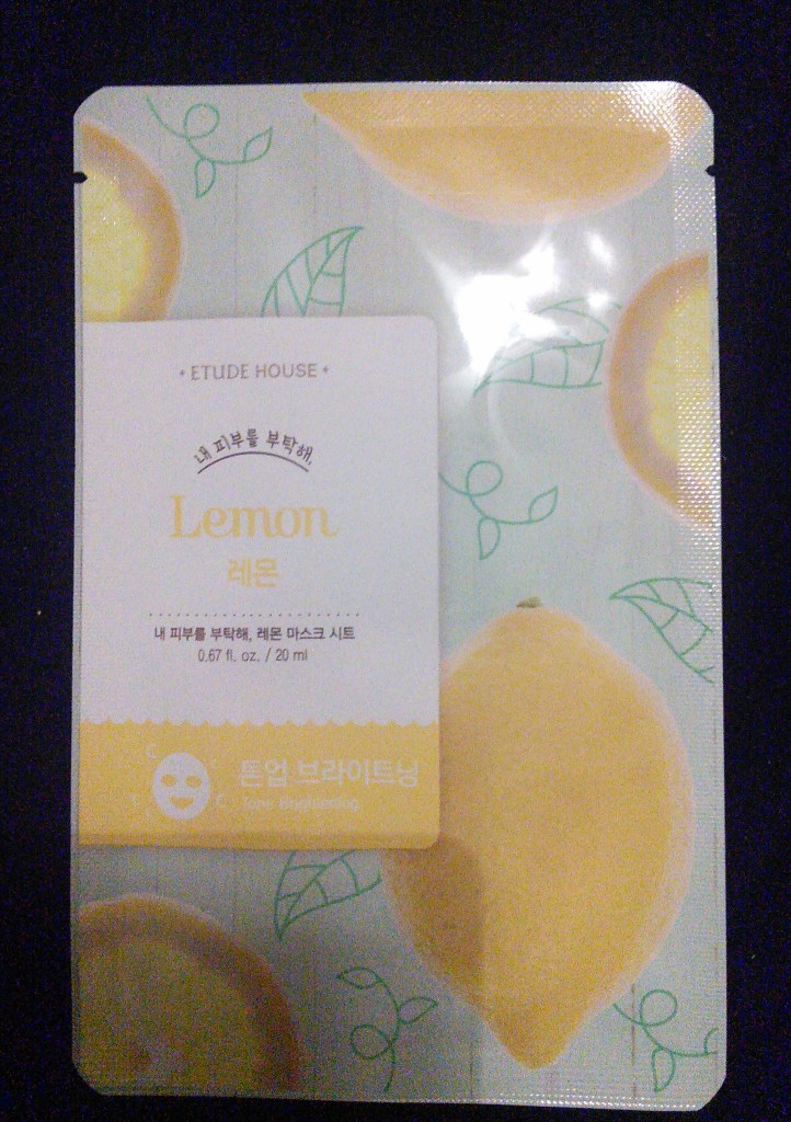 Etude House I Need You brightening sheet mask in Lemon