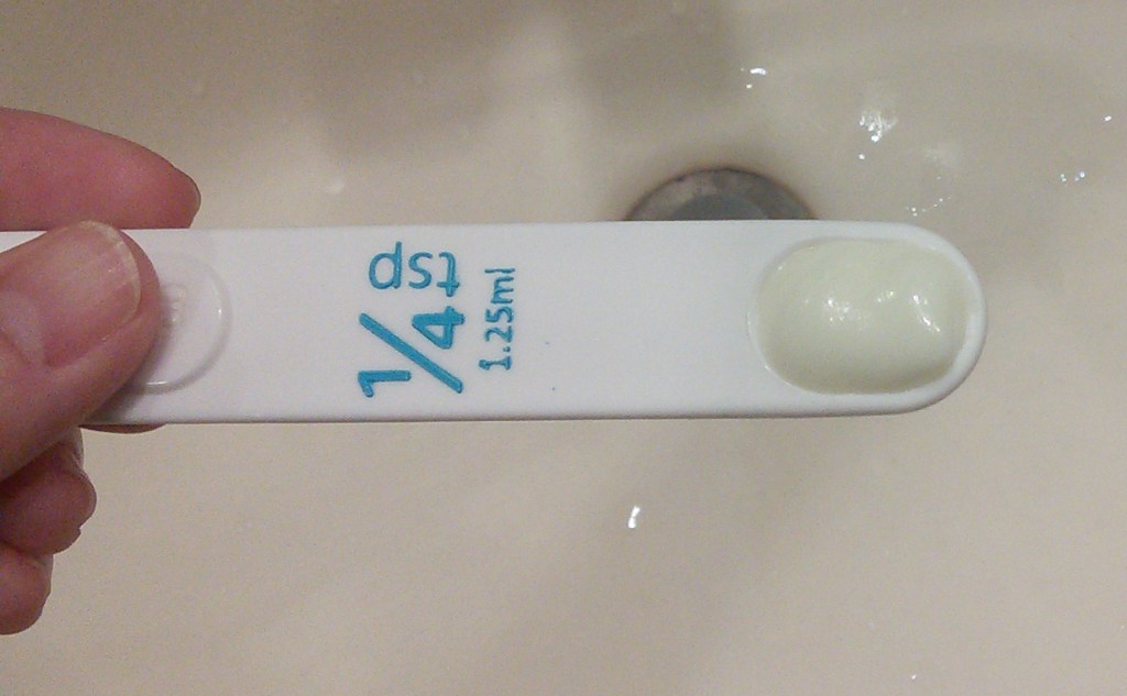 1/4 teaspoon of Biore UV Aqua Rich Watery Essence 2015 version