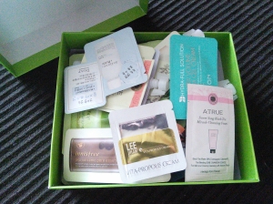 Box of Korean skincare samples