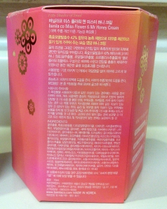 Korean ingredients for Banila Co Miss Flower & Mr Honey Cream