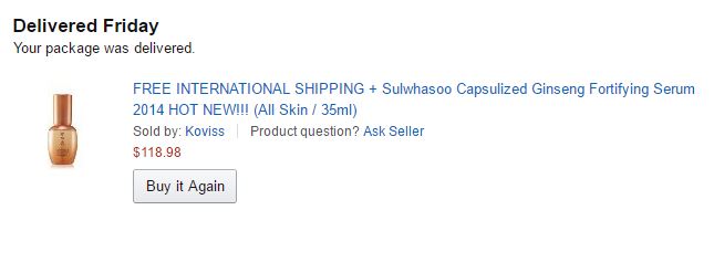 Sulwhasoo Capsulized Ginseng Fortifying Serum from Amazon