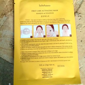 Sulwhasoo First Care Activating Mask instructions