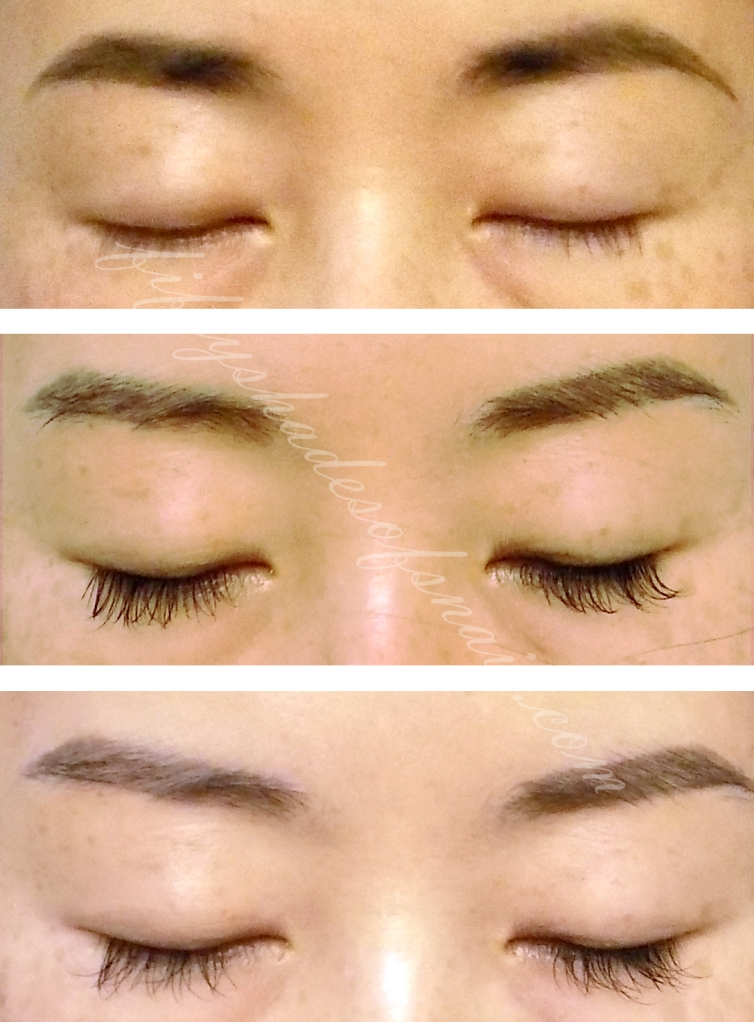 Eyelash extensions before and after, eyes closed