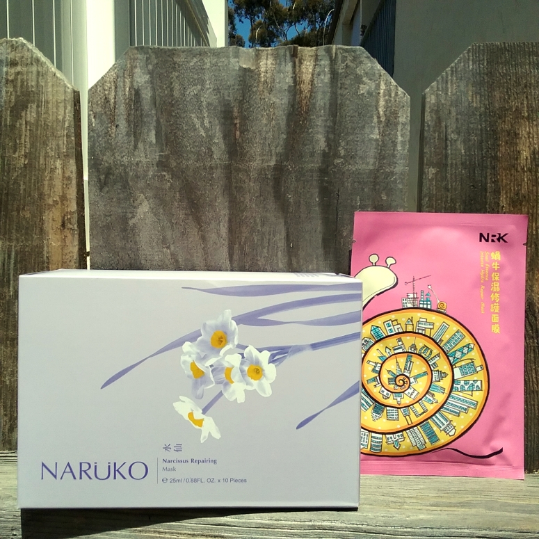Naruko Narcissus Repairing Mask and Snail Essence Intense Hydra Repair sheet masks
